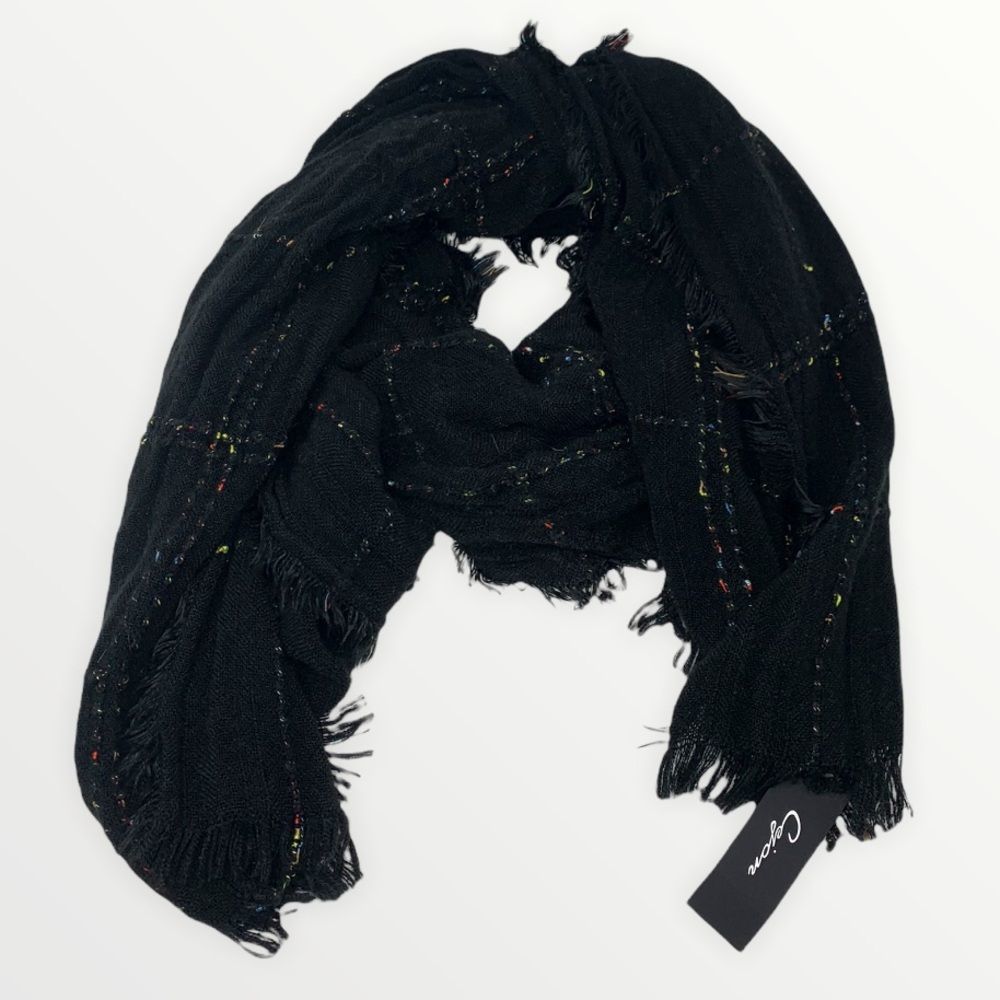 Cejon Speckled Eyelash Fringe Blanket Scarf
